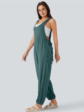 Green Tie-Side Relaxed Jumpsuit